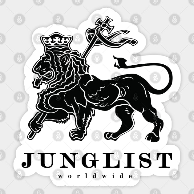 International Junglist Movement ( Lion of Judah version ) Sticker by Wulfland Arts